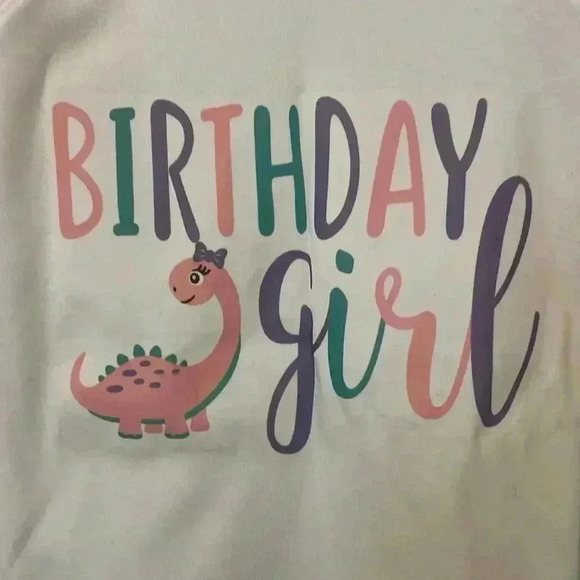 Birthday Girl Dinosaur Baseball T-Shirt 3t - Picture 2 of 5